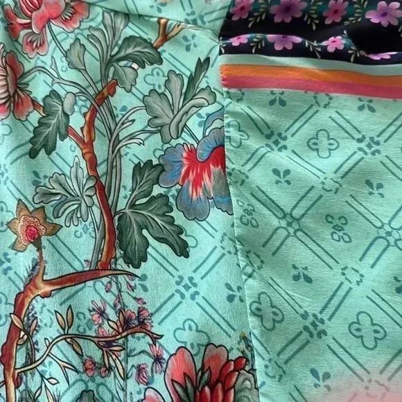 Moda Baronessa silk vail Leon short caftan kimono coverup M/L NWT - Picture 7 of 7
